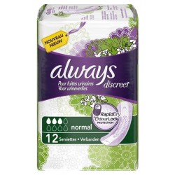 Always Discreet Serviettes Pour Fuites Urinaires Normal x12 (lot de 3)