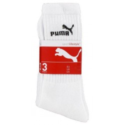 Puma Mi Chaussettes Blanches Sport Logo Noir Taille 27 à 30 (lot de 6 paires)