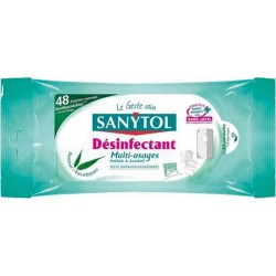Sanytol Lingettes Désinfectantes Multi-Usages Senteur Eucalyptus 48 Lingettes (lot de 4)