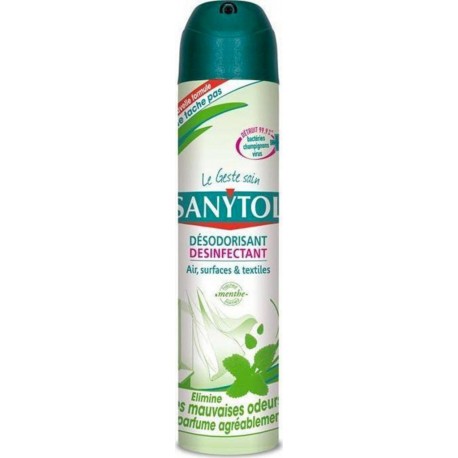 Sanytol Désodorisant Désinfectant Air Surfaces Et Textiles Senteur Menthe 300ml (lot de 3)
