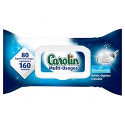 Carolin Multi-Usages x80 Lingettes au Bicarbonate (lot de 4 soit 320 lingettes)