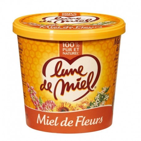 Lune de Miel 100% Pur et Naturel Miel de Fleurs 750g (lot de 4)