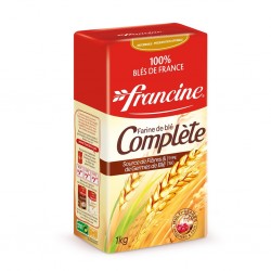 Francine Farine de Blé Complète Source de Fibres & de Germes de Blé Multi-Usages 1Kg (lot de 8)