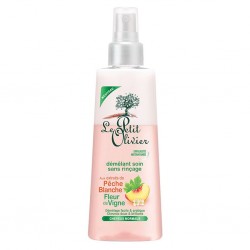 Le Petit Olivier Démêlant Soin Sans Rinçage aux Extraits de Pêche Blanche Fleur de Vigne Cheveux Normaux 150ml (lot de 3)