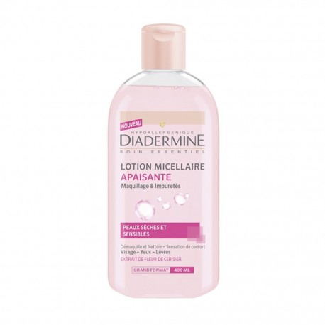 DIADERMINE Lotion Micellaire Apaisante Peaux Sèches et Sensibles Visage Yeux Lèvres 400ml (lot de 3)