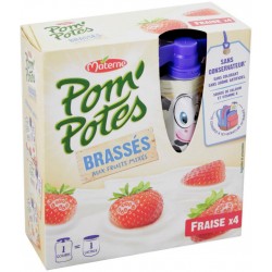 Pom'Potes Pom’Potes Brassés Fraise (Boîte de 4 gourdes)