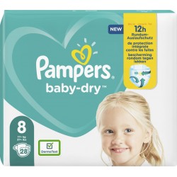 Pampers Baby-Dry Couches-culotte taille 8 pour 17Kg+ x28