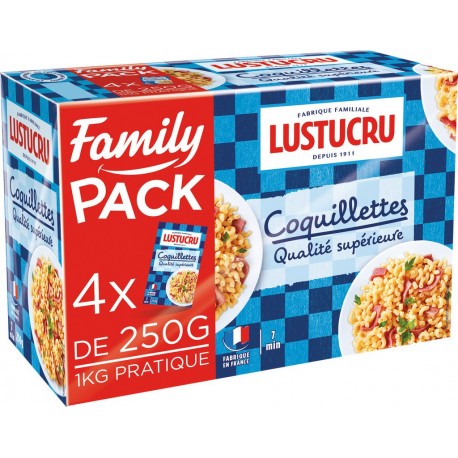 Lustucru Pâtes Coquillettes 4x250g 1Kg