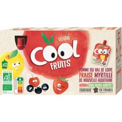 Vitabio Compotes en gourde bio pomme fraise myrtille acérola 90g x12