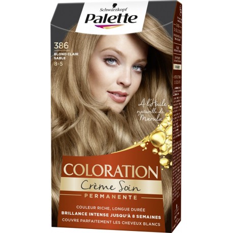 386 Schwarzkopf Palette Coloration soin permanente Blond Clair Sable