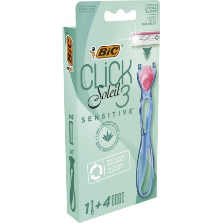 BIC Rasoir femme + 4 recharge lame rasoir sensitive click3
