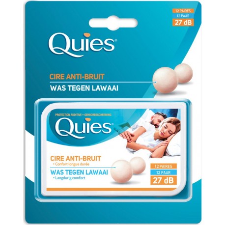 Quies Protection auditive cire naturelle, 27 dB boîte 12 paires boîte 12 paires boîte 12 paires boîte 12 paires boîte 12 paires