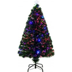 Homcom Sapin de Noël artificiel lumineux LED multicolore 130 branches 120cm