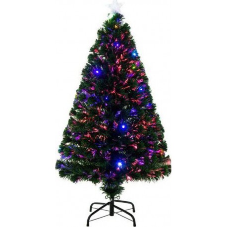 Homcom Sapin de Noël artificiel lumineux LED multicolore 130 branches 120cm