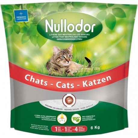 Nullodor Litière Qui Neutralise Les Odeurs Ultra Absorbante 6Kg (lot de 2)