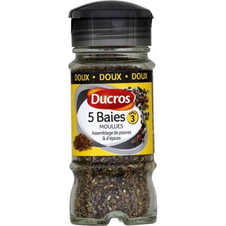 Ducros 5 Baies Moulues Assemblage de Poivres & d’Epices Doux 35g (lot de 3)