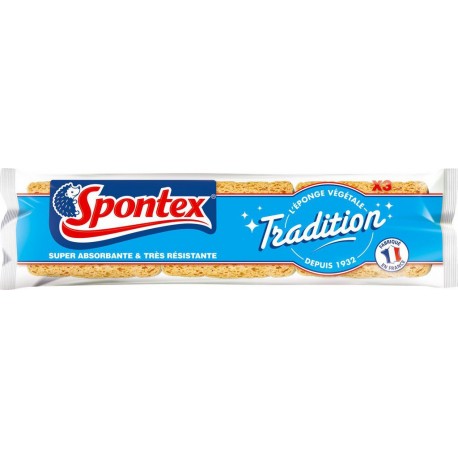SPONTEX Eponges végétales Tradition x3