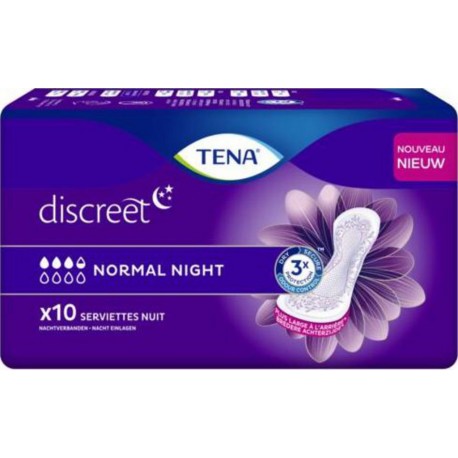 TENA Discreet Serviette Hygiénique Nuit paquet de 10