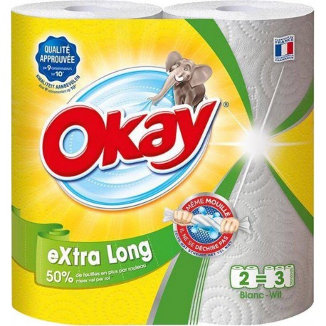Okay Extra Long Essuie-tout 4 Rouleaux