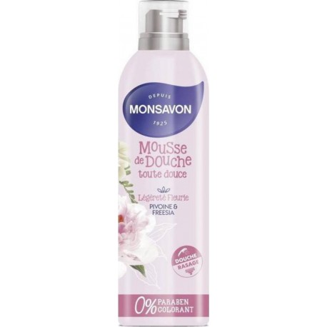 Monsavon Mousse De Douche Rasage Légèreté Fleurie Pivoine Et Freesia 200ml