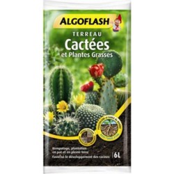 Algoflash Terreau Cactées et Plantes Grasses Formule Spécifique 6L
