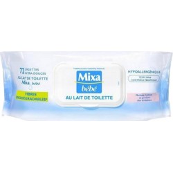 Mixa Bébé Lingettes au Lait de Toilette x72