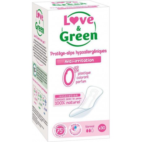 Love & Green Prottège-slips Anti-Irritation Normal x30