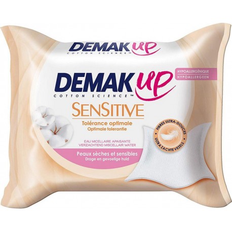 Demak Up Sensitive Tolérance Optimale Peaux Sèches et Sensibles x23 Lingettes