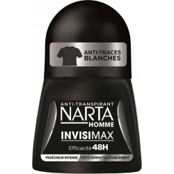 Narta Homme Roll-on Anti-Transpirant Anti-Traces Blanches Efficacité 48h Fraîcheur Intense 50ml