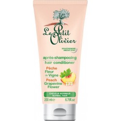 Le Petit Olivier Après-Shampooing Pêche Fleur de Vigne Cheveux Normaux 200ml