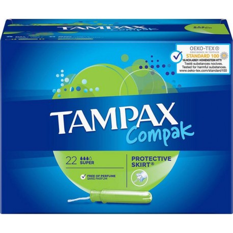 TAMPAX Compak Tampon Super Protective Skirt x22
