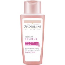 DIADERMINE Dissolvant Douceur Ongles Frailes & Sensibles Sans Acétone 125ml (lot de 4) bouteille 125ml
